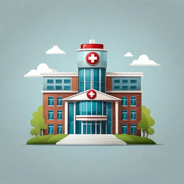 Edificio del hospital Icon Vector Flat