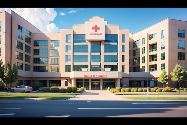 Edificio del Hospital Institución Médica de la Cruz Roja Tratamiento de la Salud Enfermedad Papel de pared Fondo