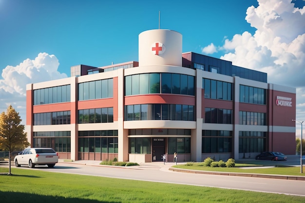 Edificio del Hospital Institución Médica de la Cruz Roja Tratamiento de la Salud Enfermedad Papel de pared Fondo