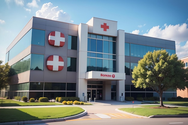 Edificio del Hospital Institución Médica de la Cruz Roja Tratamiento de la Salud Enfermedad Papel de pared Fondo