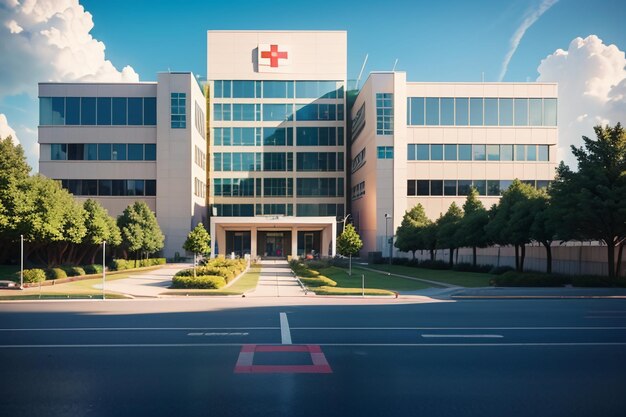 Foto edificio del hospital institución médica de la cruz roja tratamiento de la salud enfermedad papel de pared fondo