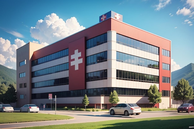 Foto edificio del hospital institución médica de la cruz roja tratamiento de la salud fondo de pantalla de la enfermedad