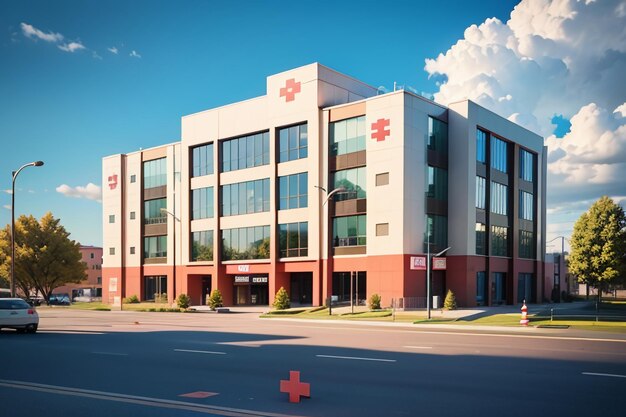 Foto edificio del hospital institución médica de la cruz roja tratamiento de la salud fondo de pantalla de la enfermedad