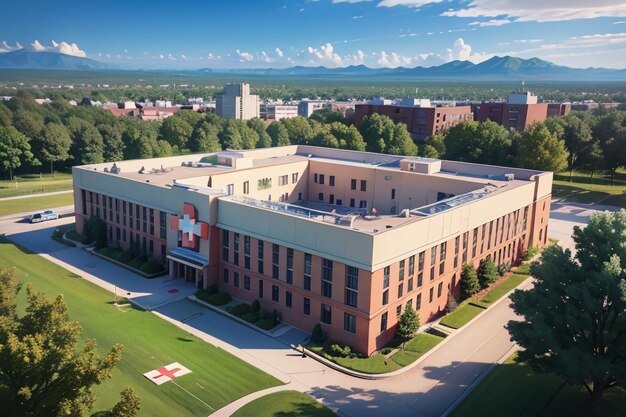 Foto edificio del hospital institución médica de la cruz roja tratamiento de la salud fondo de pantalla de la enfermedad