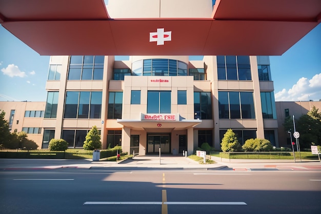 Edificio del hospital Institución médica de la Cruz Roja Tratamiento de la salud Fondo de pantalla de la enfermedad