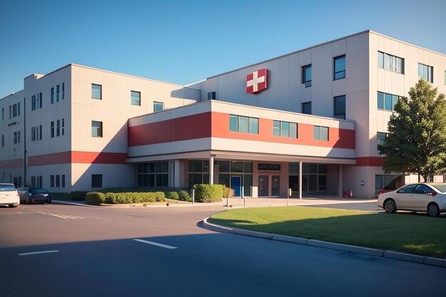 Edificio del hospital Institución médica de la Cruz Roja Tratamiento de la salud Fondo de pantalla de la enfermedad