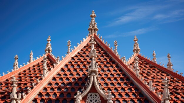 Foto edificio de la iglesia con techo cruzado