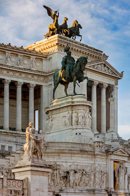 Edificio del monumento de Vittoriano en Roma