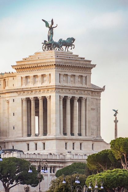 Edificio del monumento de Vittoriano en Roma