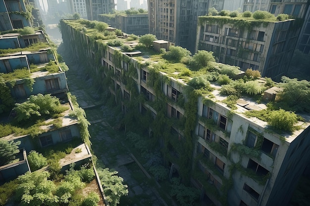 un edificio con muchos árboles en él