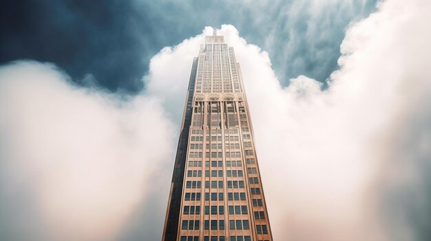 Foto un edificio en las nubes con la palabra imperio