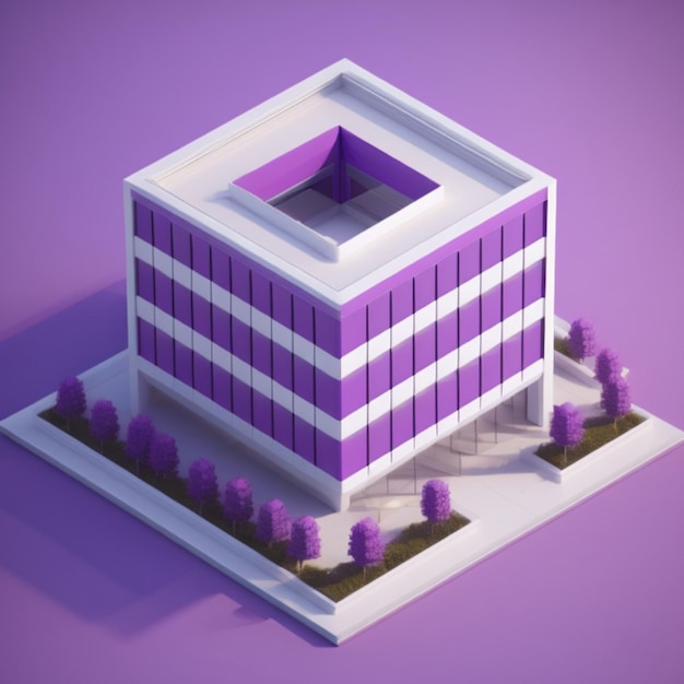 Edificio de oficinas con IA generativa modelo 3d