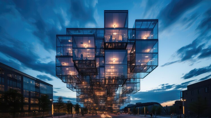 Foto edificio de oficinas con vista urbana