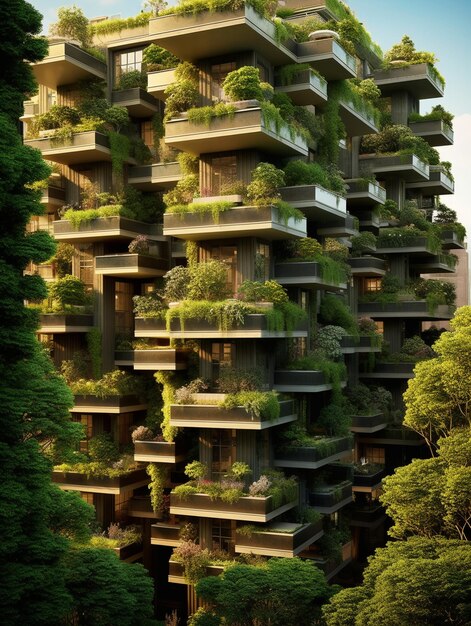 un edificio con plantas que crecen en él