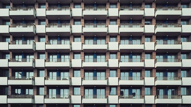 Edifício residencial com janelas e varandas