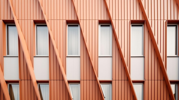 Un edificio con revestimiento naranja y una ventana que dice 'la palabra' en él '