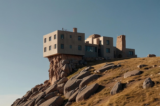 Un edificio en una roca