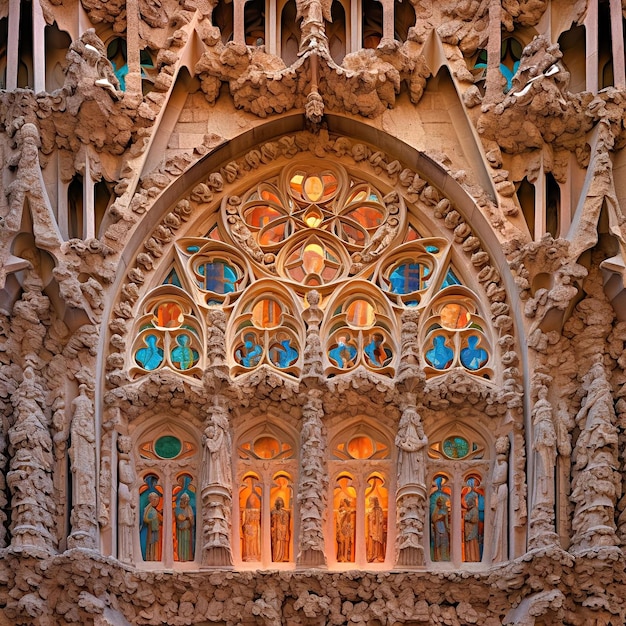 Foto un edificio con una ventana con la palabra sagrada