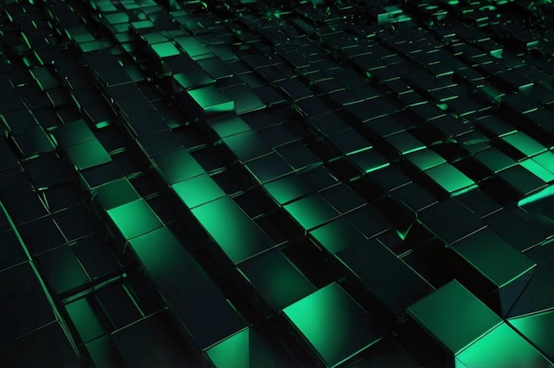 un edificio verde con un fondo verde que tiene una luz verde en él