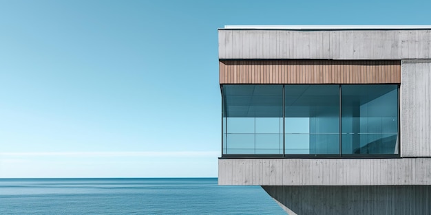 Edificio con vistas al océano en un día soleado