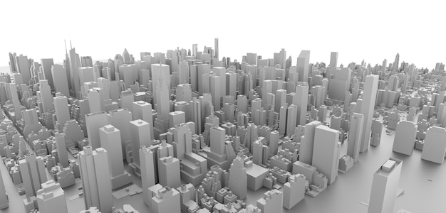 Edificios altos de la capital de la gran ciudad Ilustración en 3D