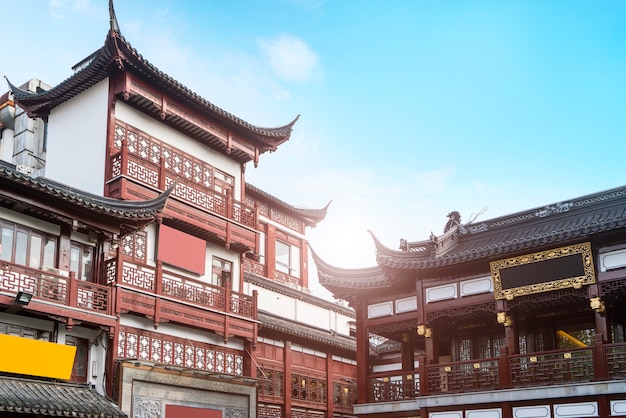 Edifícios antigos em xangai yu garden