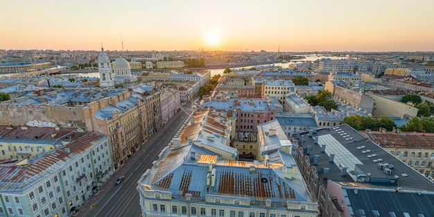 Los edificios antiguos de San Petersburgo a vista de pájaro