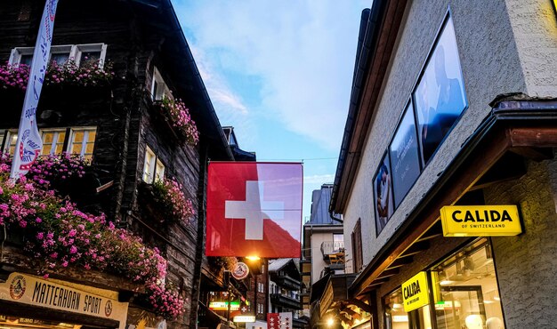 Foto edificios de arquitectura en zermatt