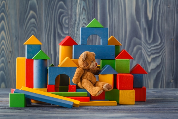 Foto edificios de bloques de construcción para niños