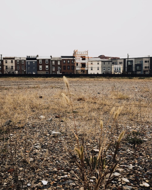 Foto edificios en el campo contra un cielo despejado