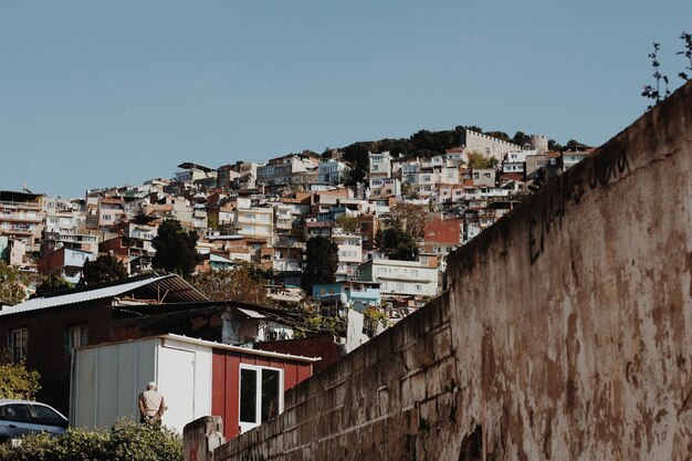 Foto edificios en la ciudad contra un cielo despejado