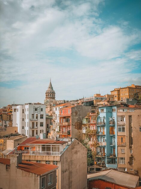 Foto edificios en la ciudad contra el cielo