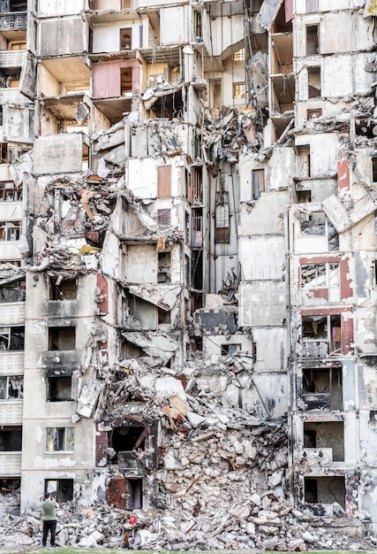 Edificios de la ciudad ucraniana durante la guerra