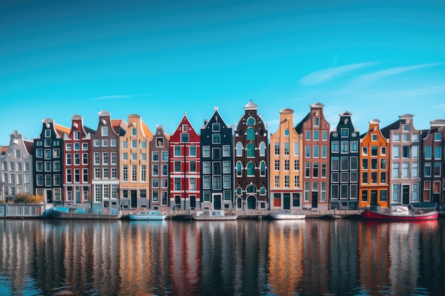 Foto edificios coloridos en ámsterdam