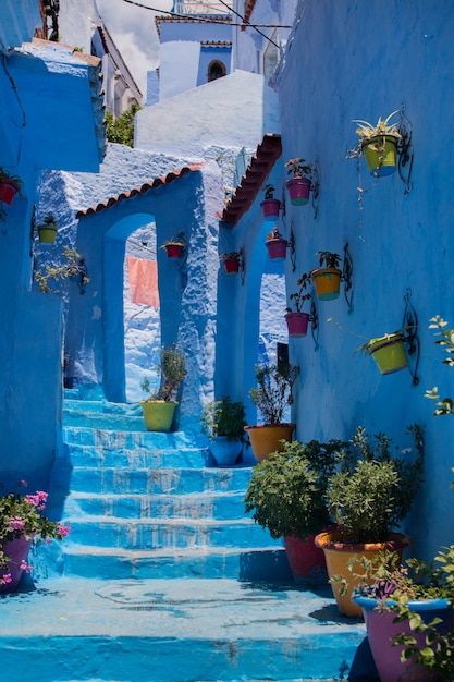 Foto edifícios da cidade de chefchaouen