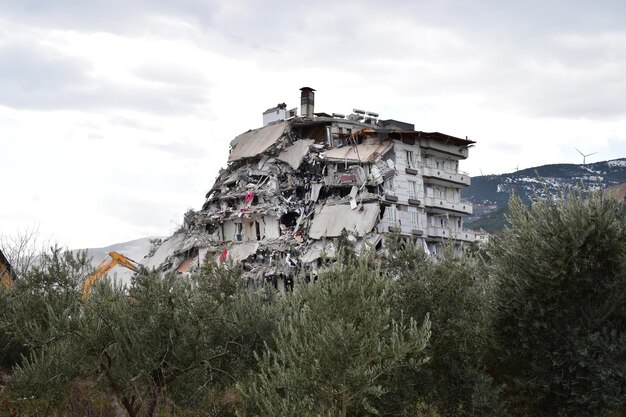 Edificios destruidos tras el terremoto en Turquía. Terremoto de 7.8 y 7.4. 6 FEBRERO 2023