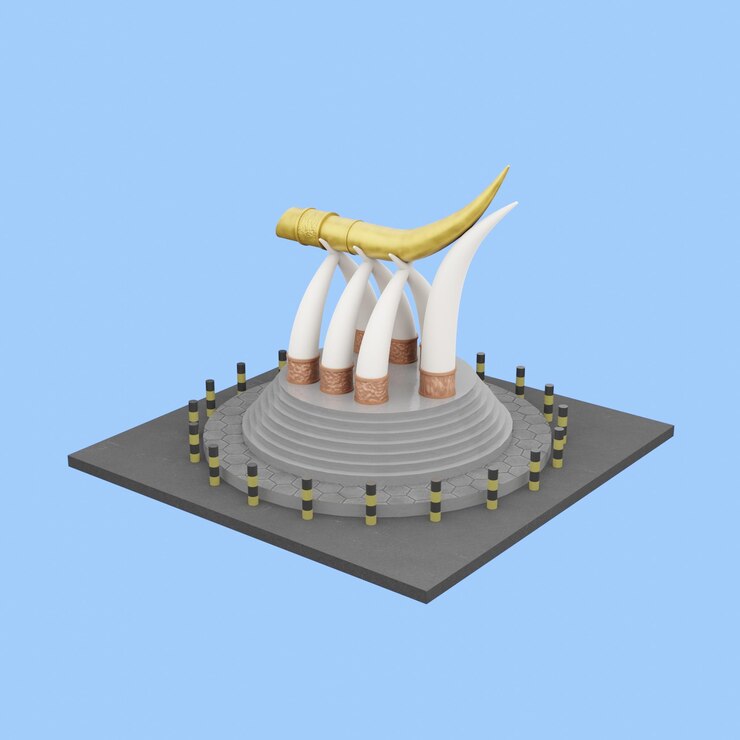 Edificios icónicos de Ngawi estatuas de kartonyono en 3D