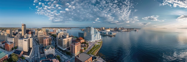 Edificios panorámicos del centro de Halifax Nueva Escocia Vista aérea con arquitectura moderna en