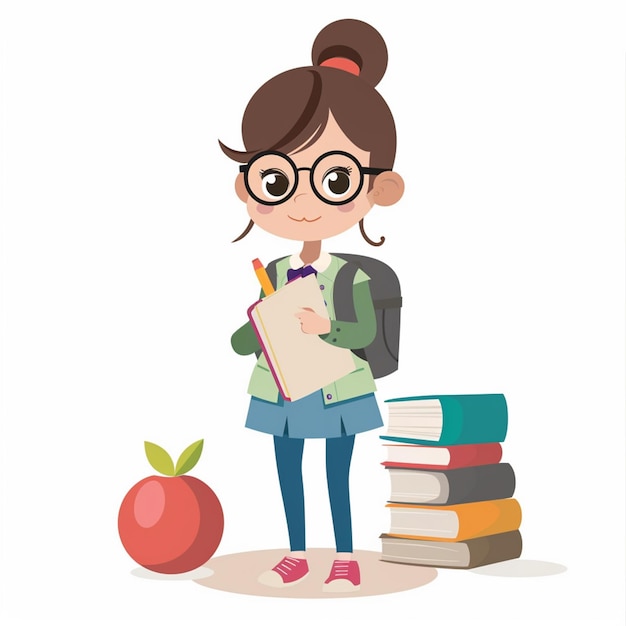 educação escolar de professores ilustração de conhecimento conceito feliz design vetor livro de sala de aula