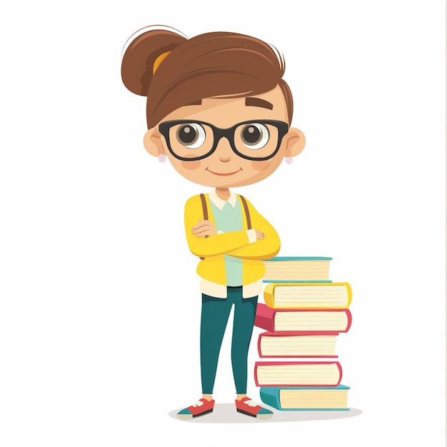 educação escolar de professores ilustração de conhecimento conceito feliz design vetor livro de sala de aula