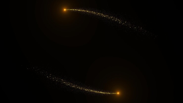 Efecto de brillo dorado abstracto con llamaradas de luz y movimiento
