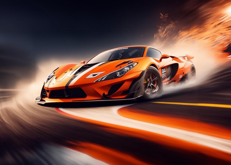 Efecto de coche de carreras y velocidad