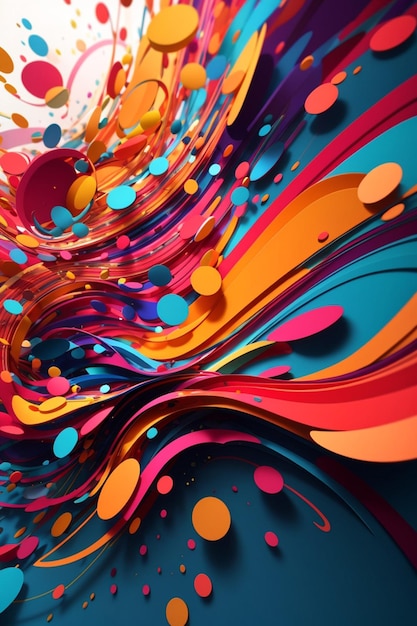 Efecto de diseño abstracto Fondo colorido brillante representación 3d