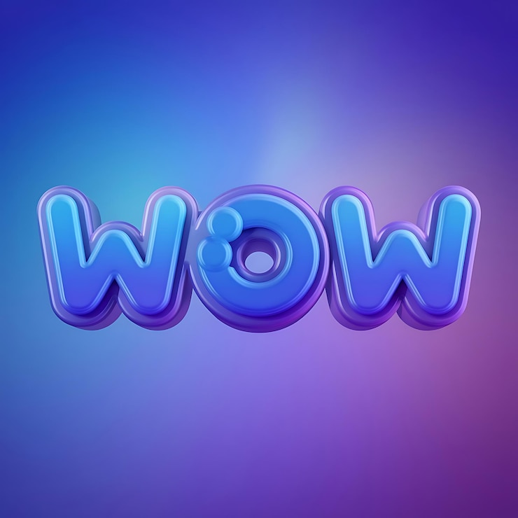 Foto efecto de estilo de texto wow vibrante para diseños gráficos audaces