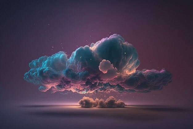 Efecto de explosión de bomba de juego de explosión mágica con nubes de colores Cumulus de humo aislado