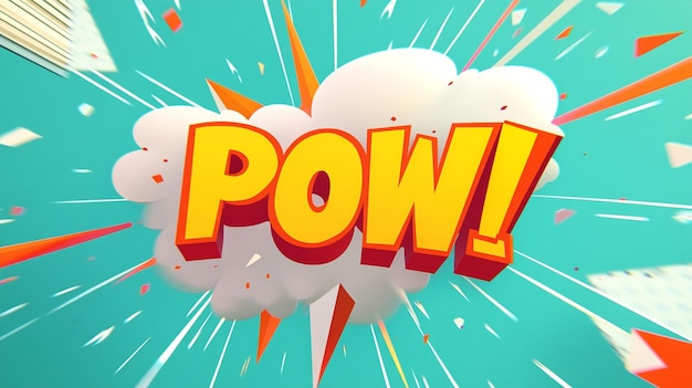 Efecto de explosión dinámico de prisioneros de guerra de cómics 3D Render estilo de dibujos animados Explosión de impacto de energía