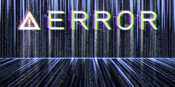 Foto efecto de falla símbolos de peligro informáticos errores pirateados ideas de diseño cyberpunk píxeles digitales