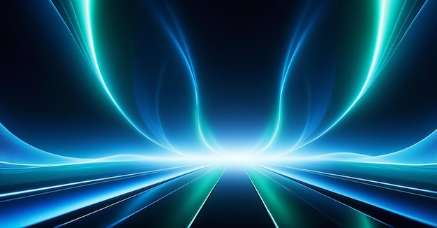 Efecto de fondo de iluminación tecnológica Ilustración de la ciudad futura Fondo