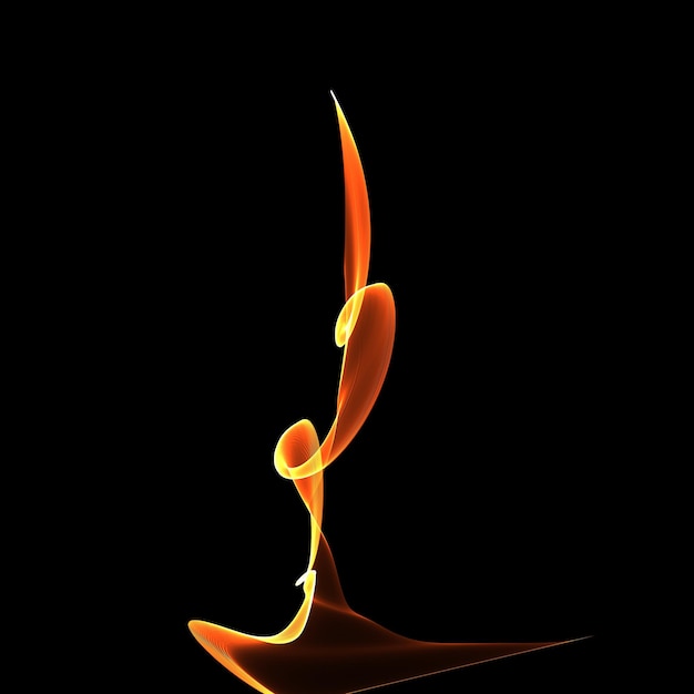 Efecto de fuego abstracto aislado en el fondo de la noche negra