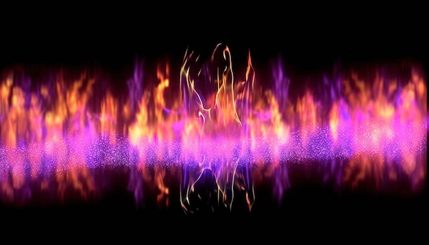 Foto efecto de fuego en un fondo negro aislado vfx